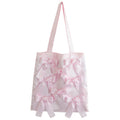 ICY PINK satin ribbon tote bag
