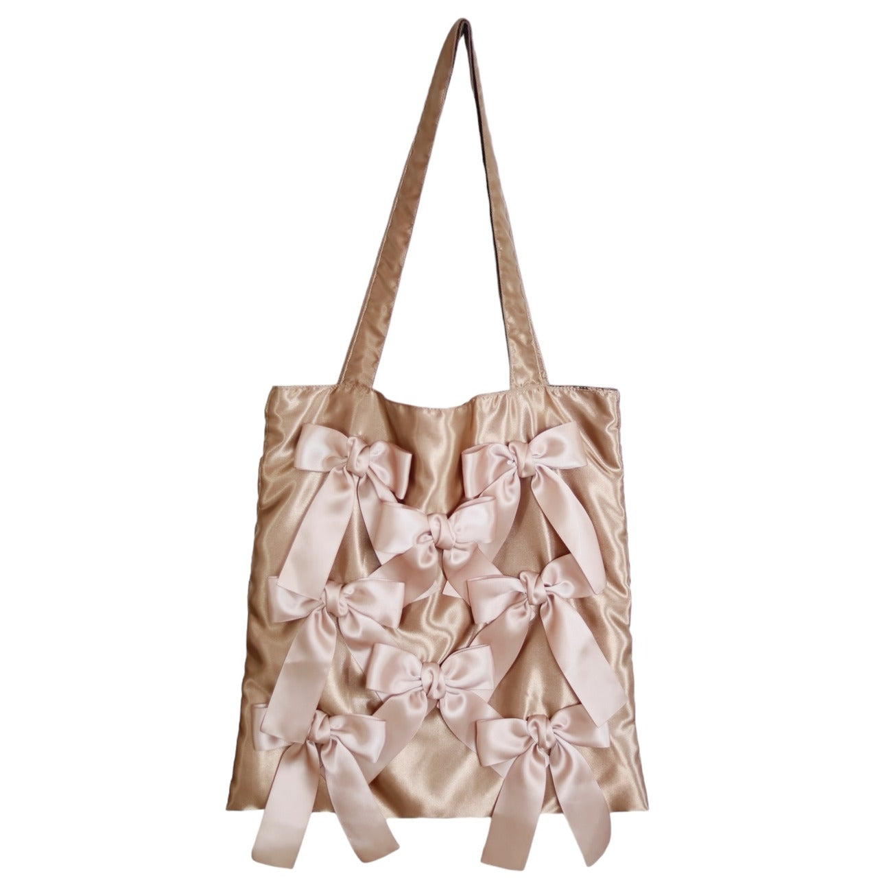 MOCA BROWN satten ribbon tote bag