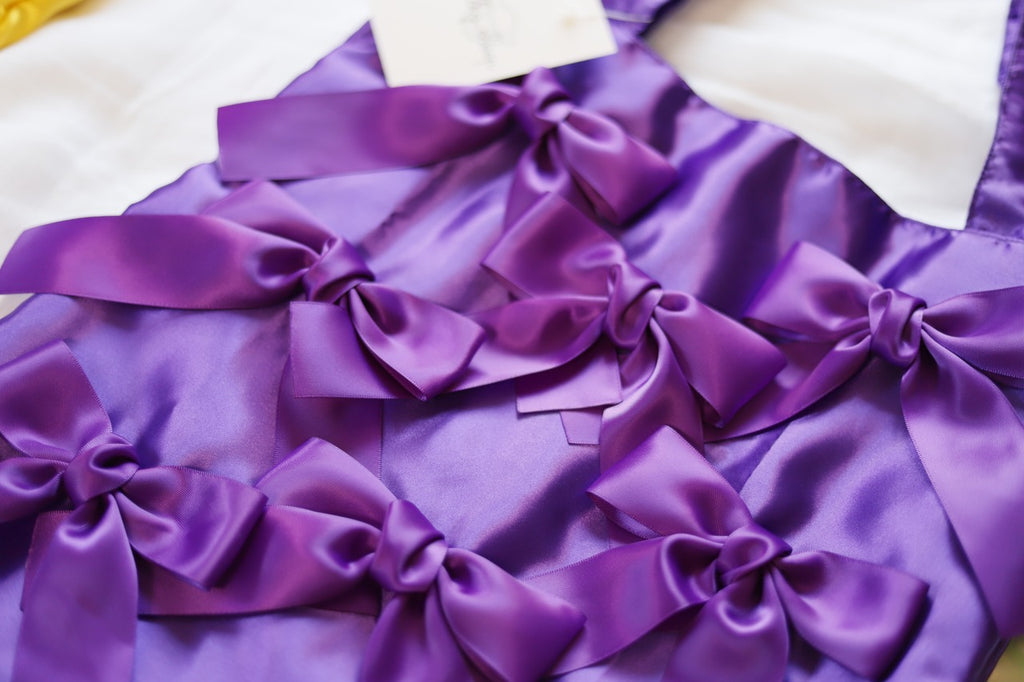 DEEP PURPLE satin ribbon tote bag