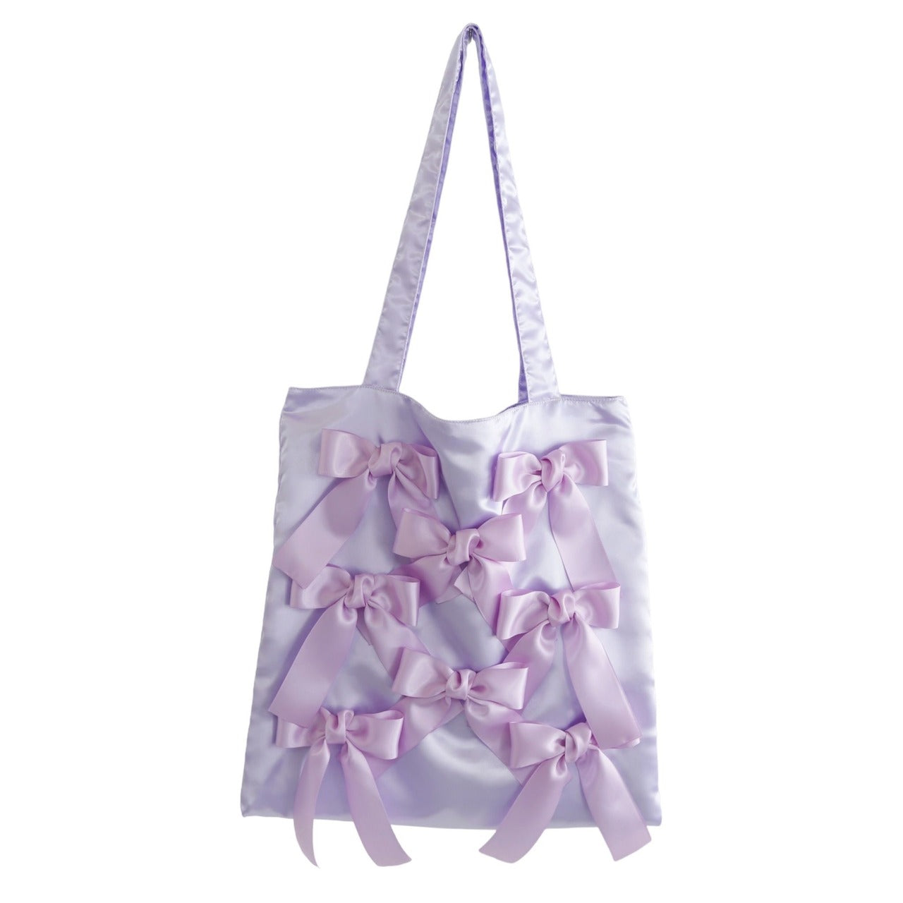 PURPLE　 satin ribbon tote bag