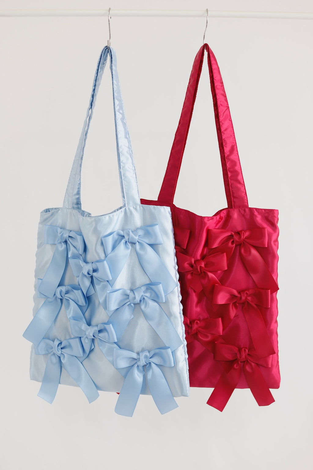 BLUE BIRD satin ribbon tote bag