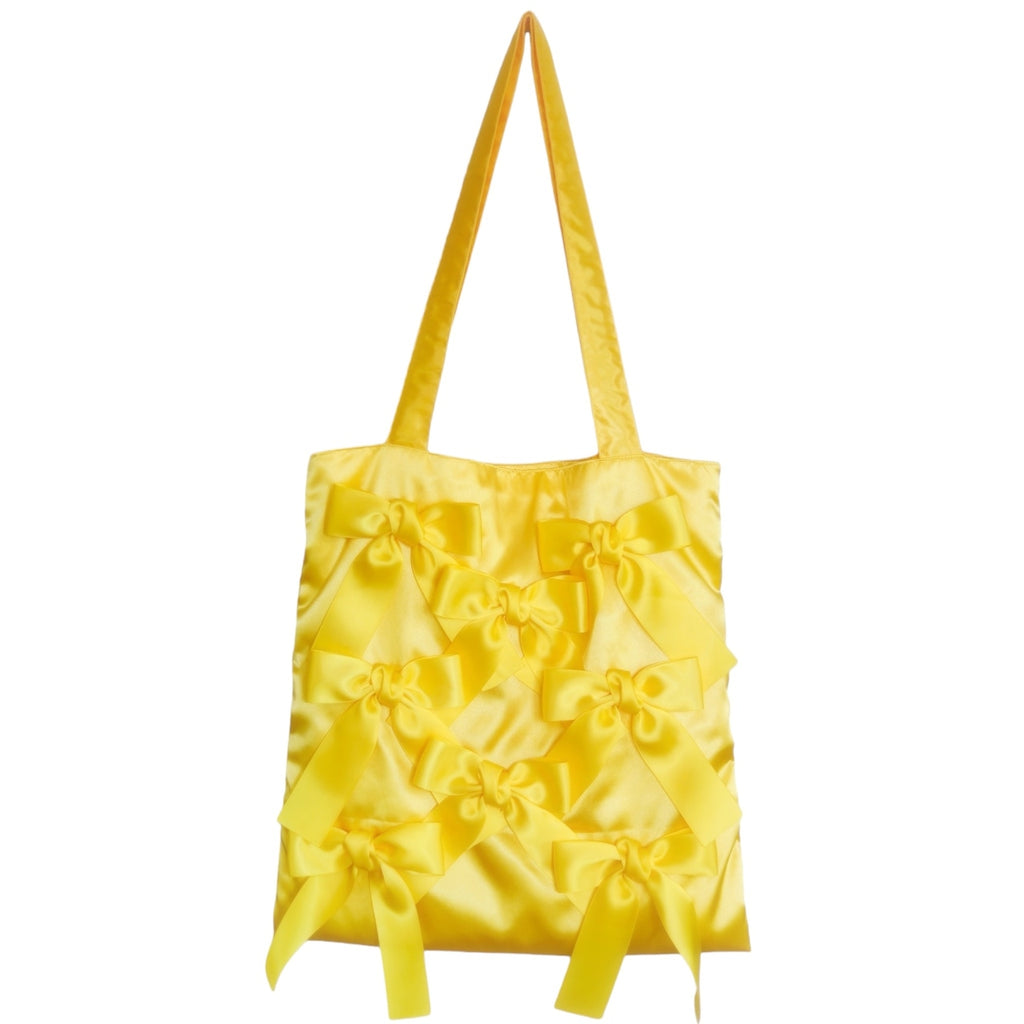 DAFFOIL YELLOW satten ribbon tote bag