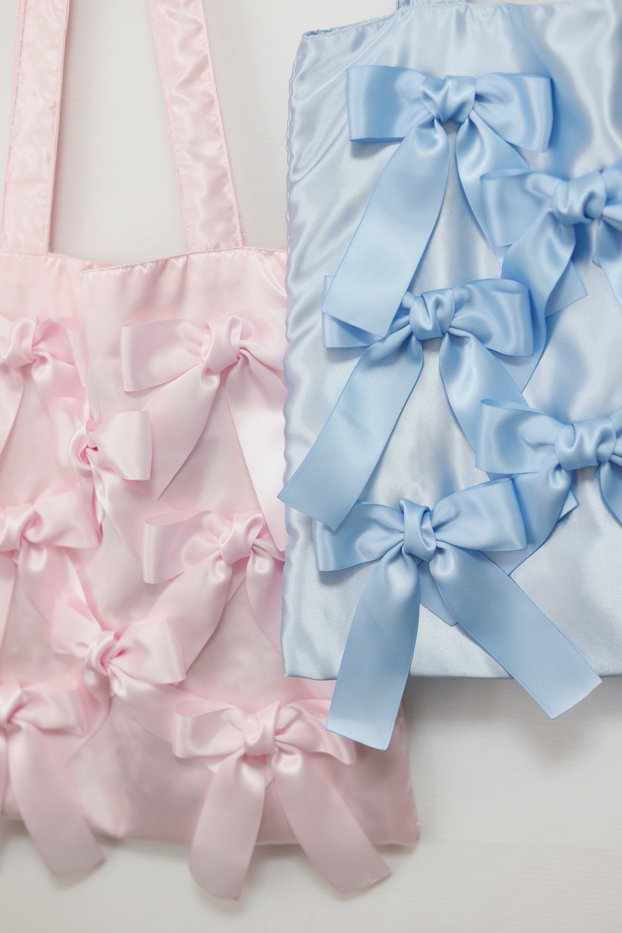 BLUE BIRD satin ribbon tote bag