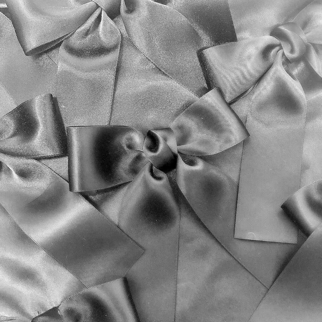 BLACK　 satin ribbon tote bag