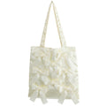 CANDLE LIGHT YELLOW satin ribbon tote bag