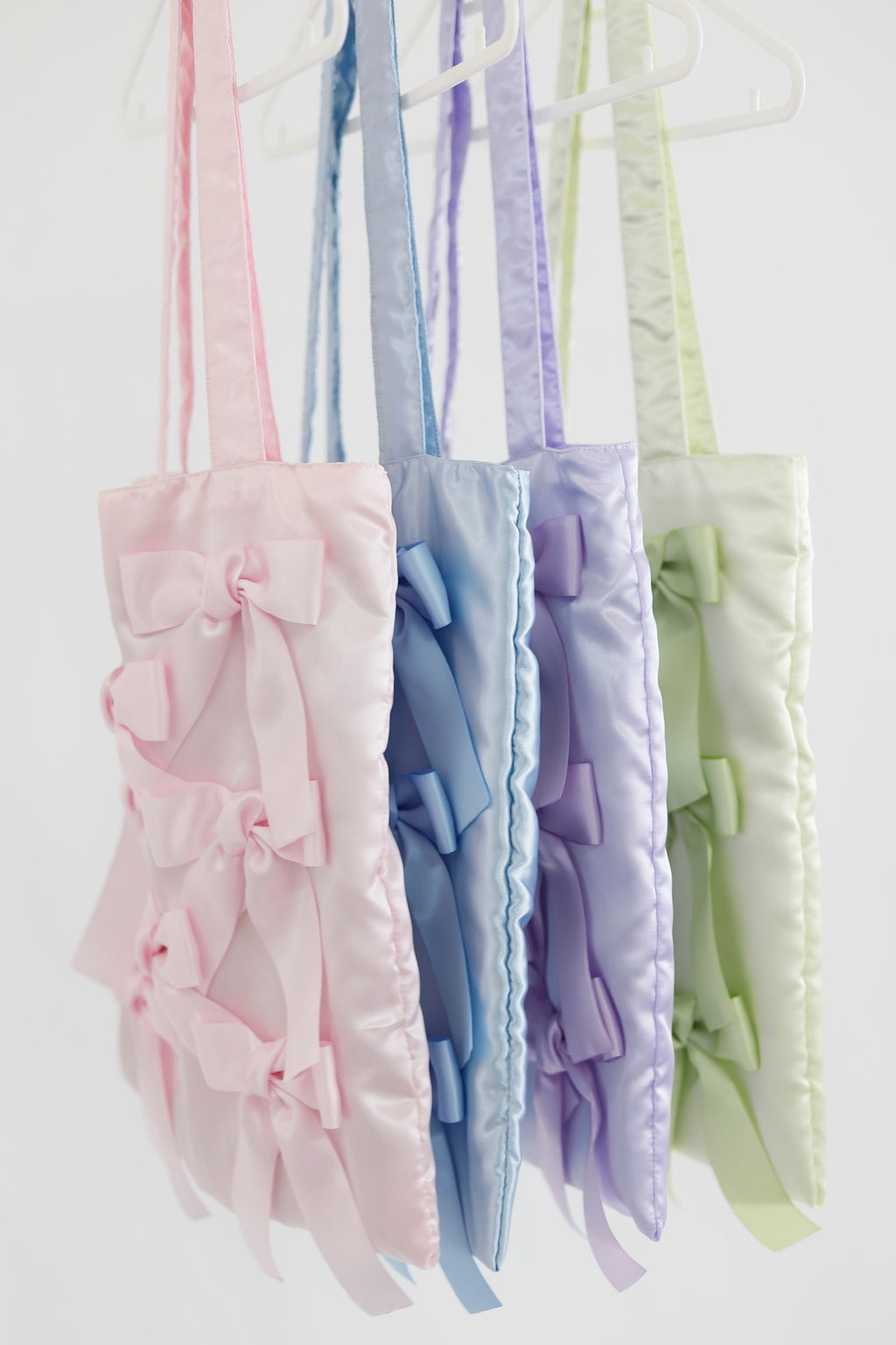 BLUE BIRD satin ribbon tote bag
