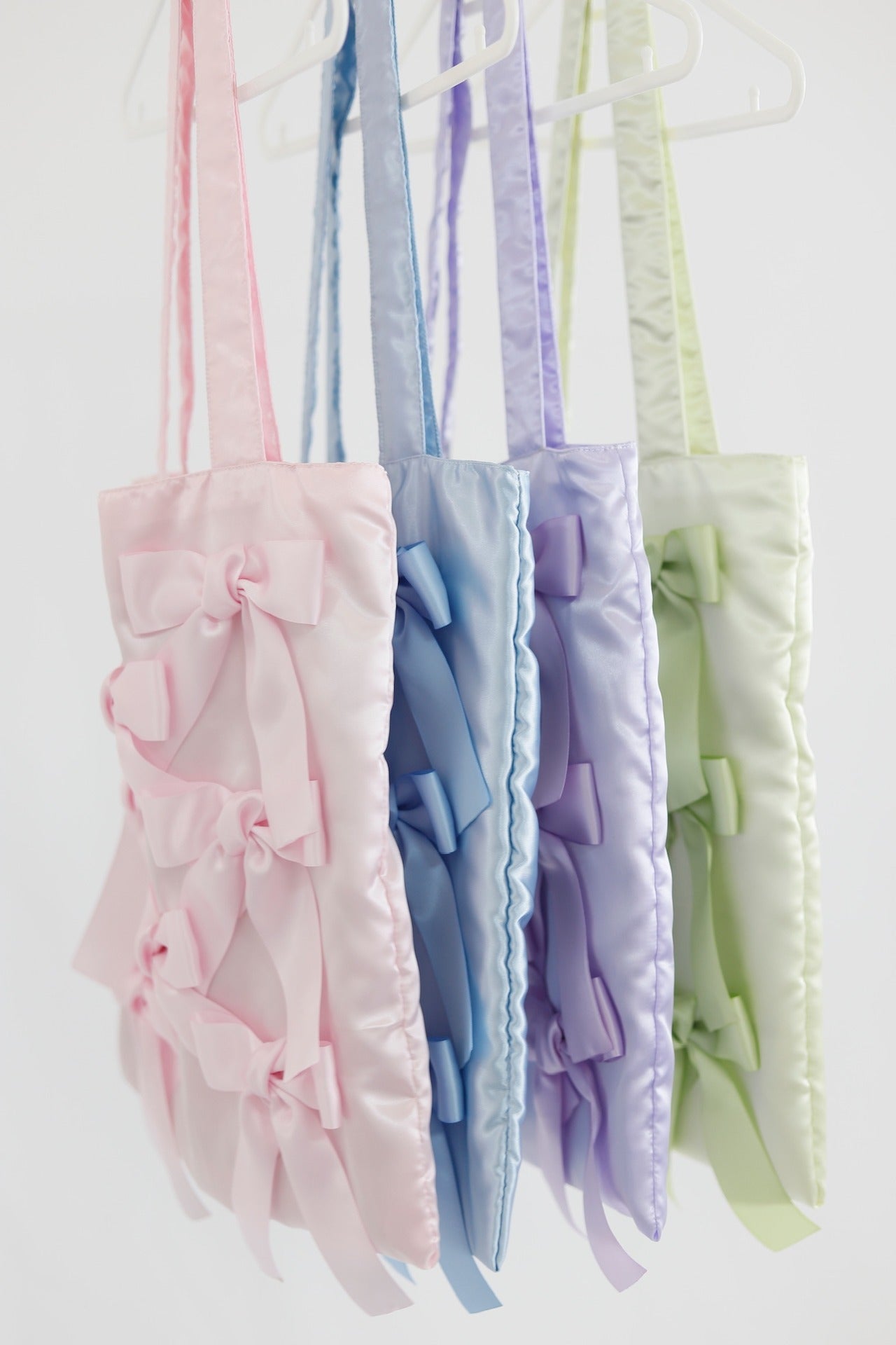BLUE BIRD satin ribbon tote bag