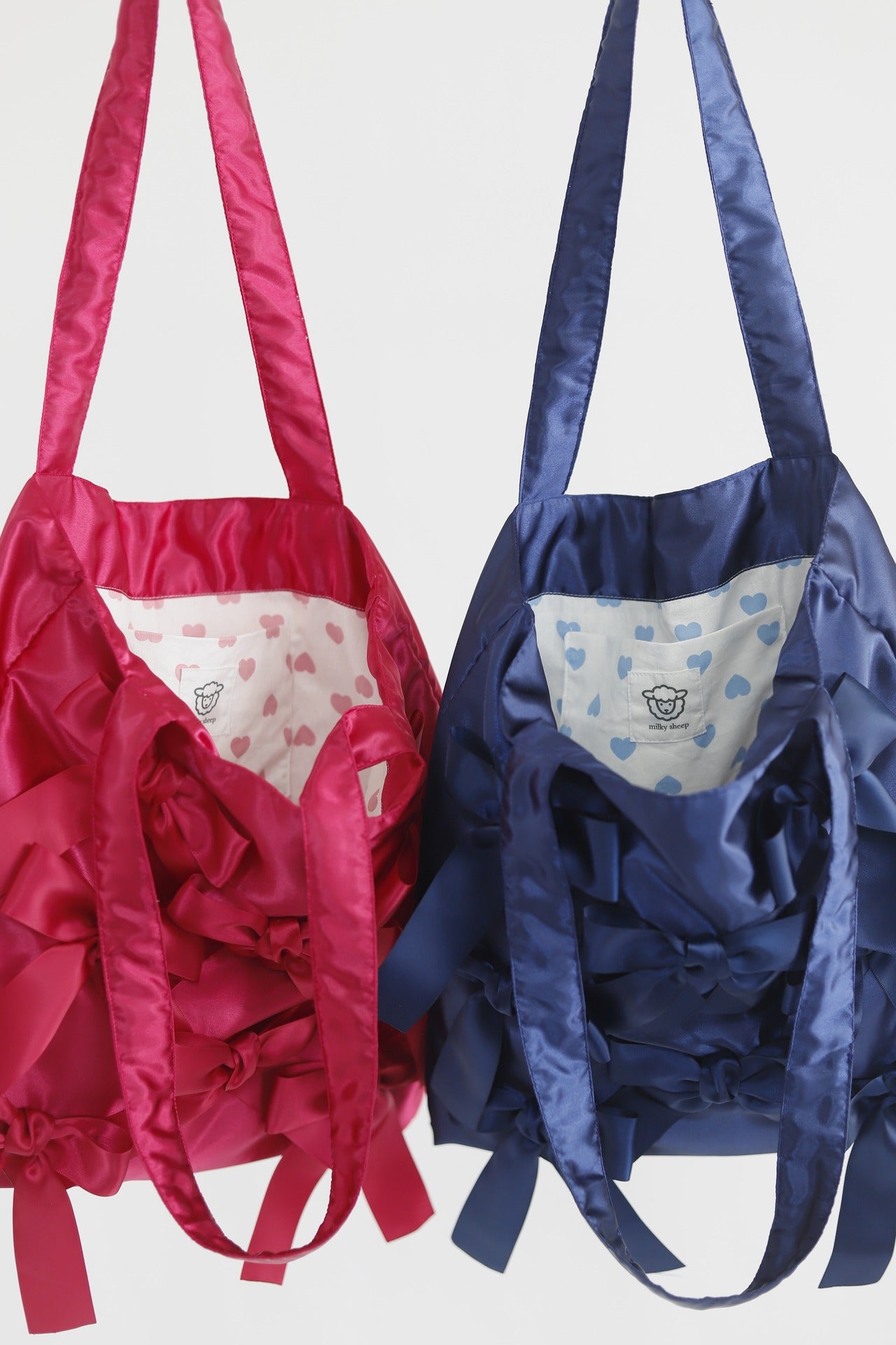 BEAUTY　satin ribbon tote bag