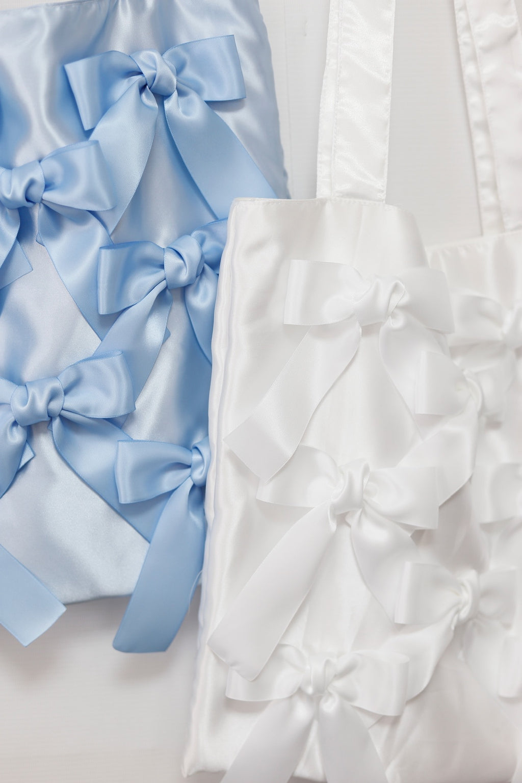 BLUE BIRD satin ribbon tote bag